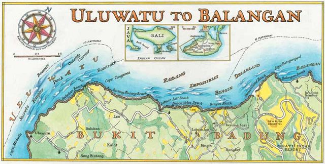 Description of surf spots in Bali