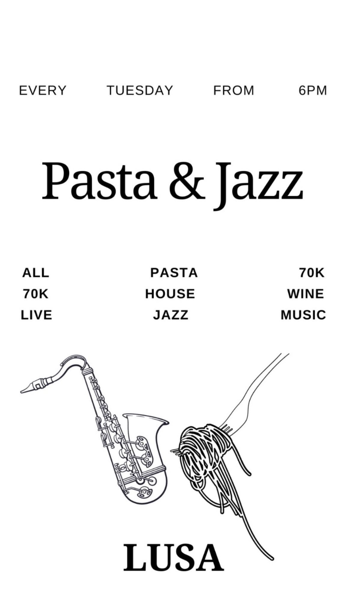 Live music Pasta & Jazz at Lusa By Suka 2110