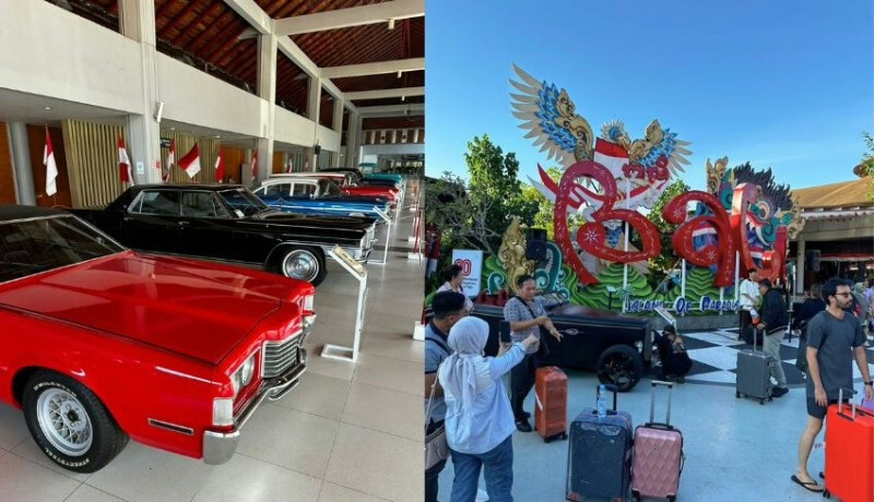 Retro Car Exhibition Welcomes Travelers at Bali Airport