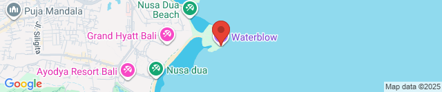 Waterblow fountain in a rock crevice in Nusa Dua