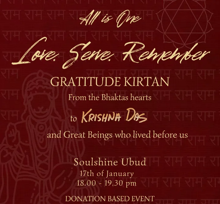 Health Gratitude Kirtan to Krishna Das - Love, Serve, Remember 11573