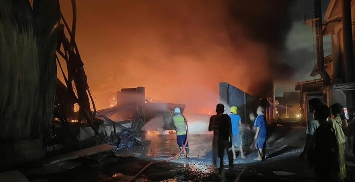 A Major Fire Occurred at a Factory in Tabanan