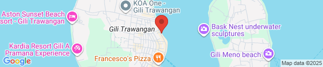 The northeastern beach on Gili Trawangan