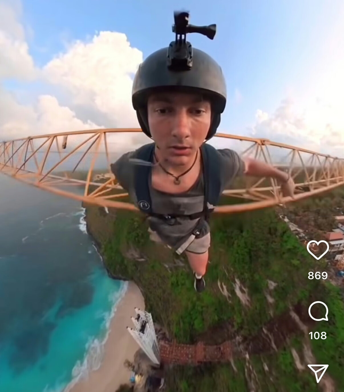 Foreigner Leaps from Crane at Kelingking Beach — Police Probe Viral Video