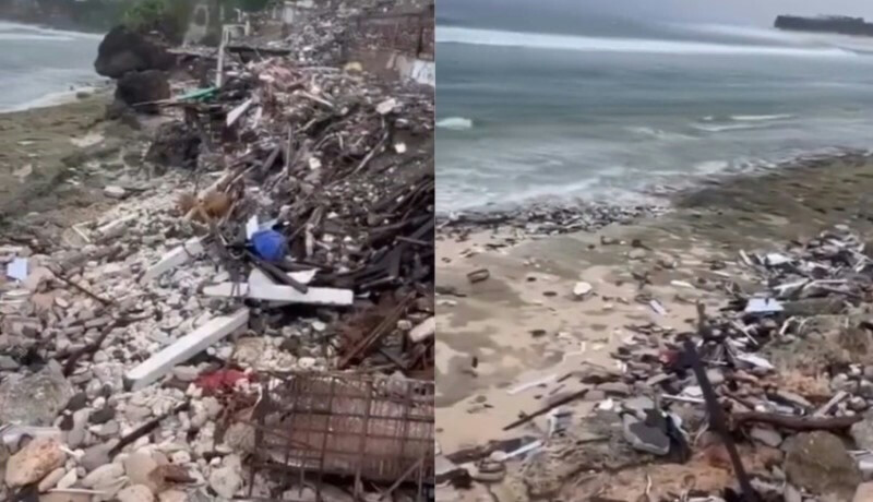 Construction Waste Takes Over Bingin Beach