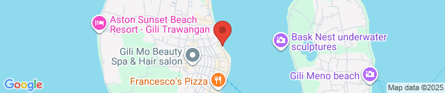 The northeastern beach on Gili Trawangan