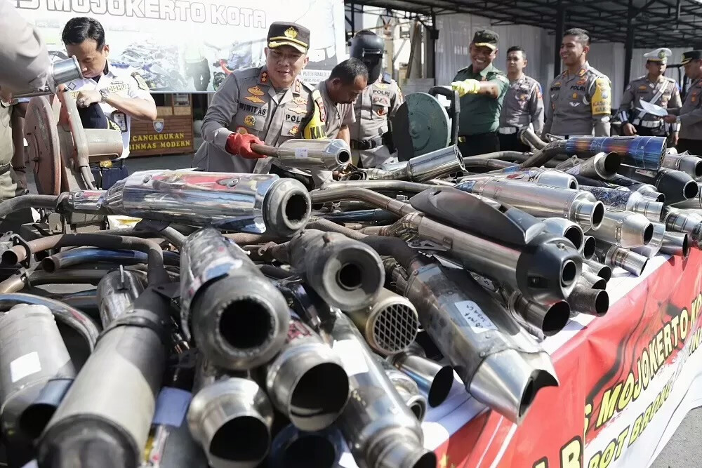 Bali Police Confiscate Bikes with Noisy Mufflers