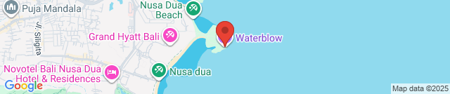 Waterblow fountain in a rock crevice in Nusa Dua