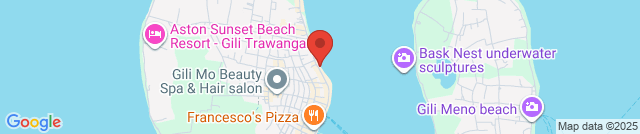 The northeastern beach on Gili Trawangan