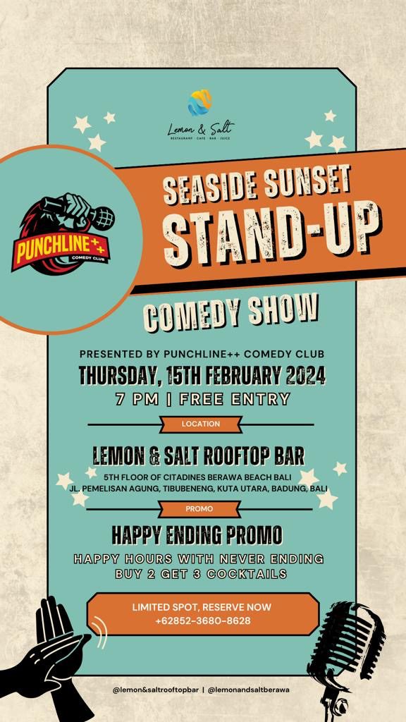 Stand up FREE Comedy Show at Lemon & Salt Berawa with Comedians as Seen on Comedy Central, Edinburgh Fringe Festival, KOMPAS TV and Metro TV 14614