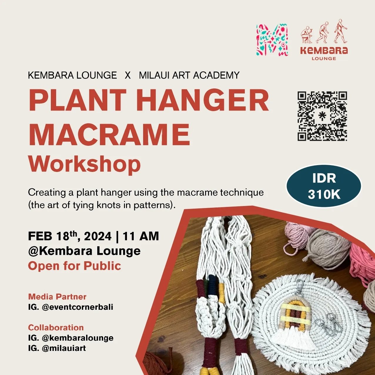Master class Plant Hanger Macramé Workshop 13685