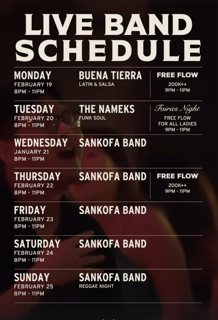 Live music Live Band Schedule at The Iron Fairies Bali 10804