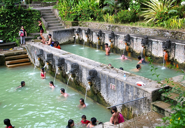 Hot mineral springs in the village of Banjar in northern Bali