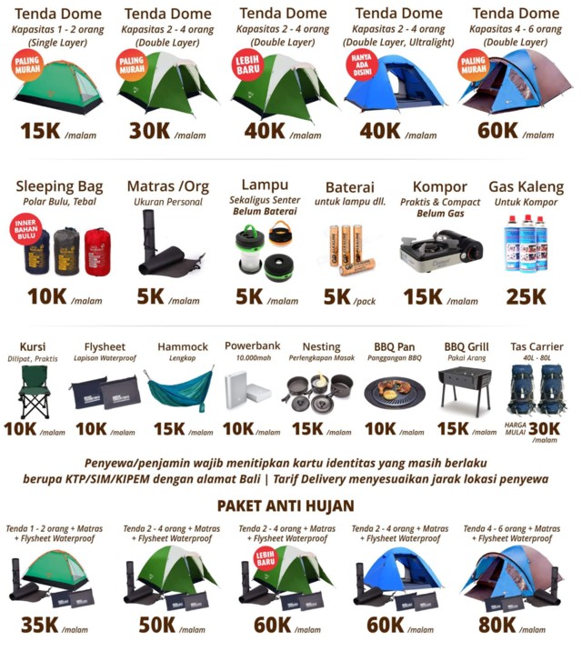 Rent a Tent. Tent rental Services in Bali. Camping