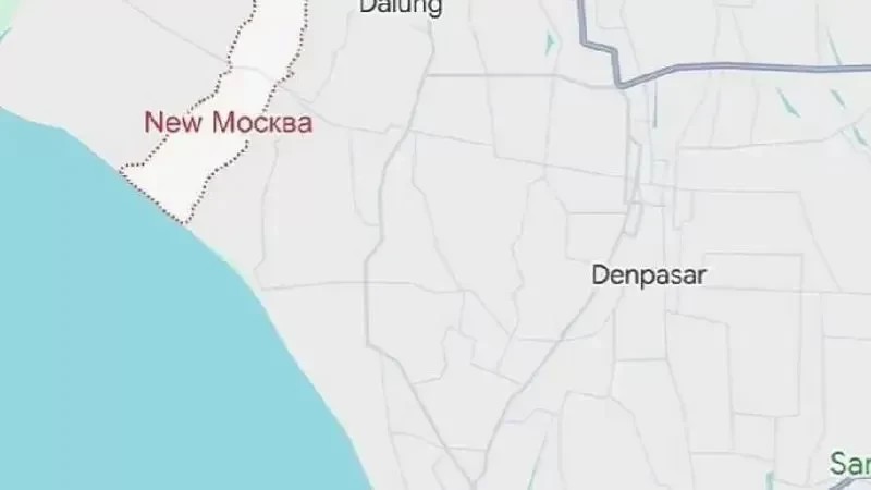 Canggu has been Renamed "New Moscow" on Google Maps