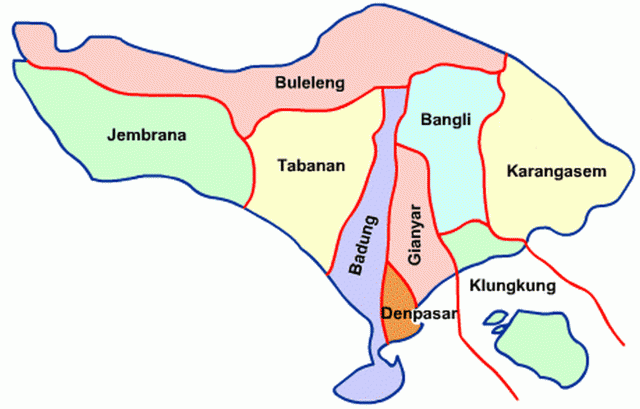All districts in Bali