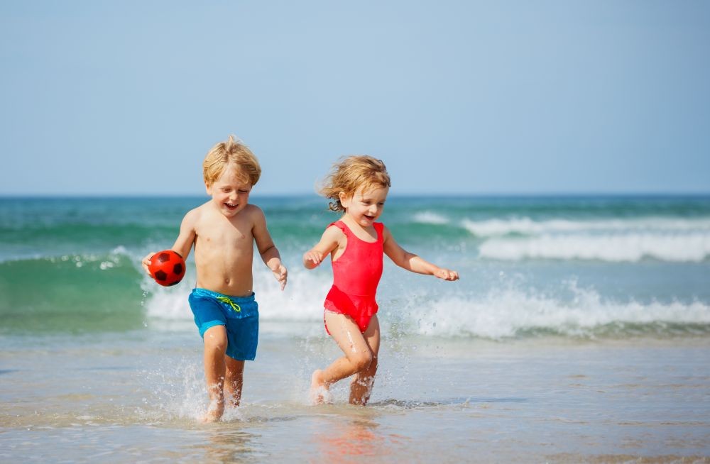 Big water and small children. Safe Swimming in Bali